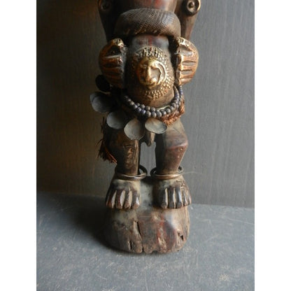 Authentic Songye Mankisi Ceremonial Statue - Hand-Carved Tribal Art from DR Cong