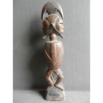 Luba Double Face Ceremonial Statue - African Tribal Art - DR Congo