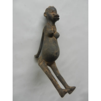 Lobi Bronze Maternity Figure – Burkina Faso, Cast Metal