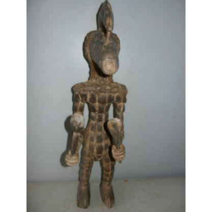 Bamana Zoomorphic Standing Figure with Clubs - Mali African tribal art