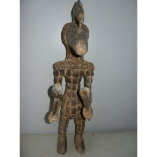 Bamana Zoomorphic Standing Figure With Clubs - Mali African Tribal Art
