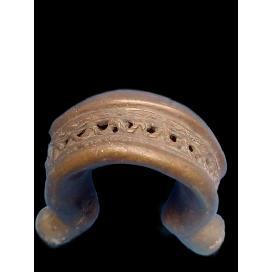 Ife-Style Cast Bronze Bracelet – Nigeria, Perforated Cuff