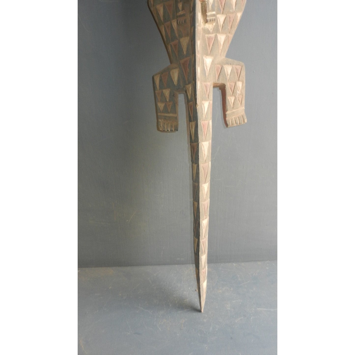 Ancient Bwa Crocodile Mask - Tribal Art from Burkina Faso - 155 cm