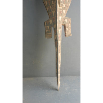 Ancient Bwa Crocodile Mask - Tribal Art from Burkina Faso - 155 cm