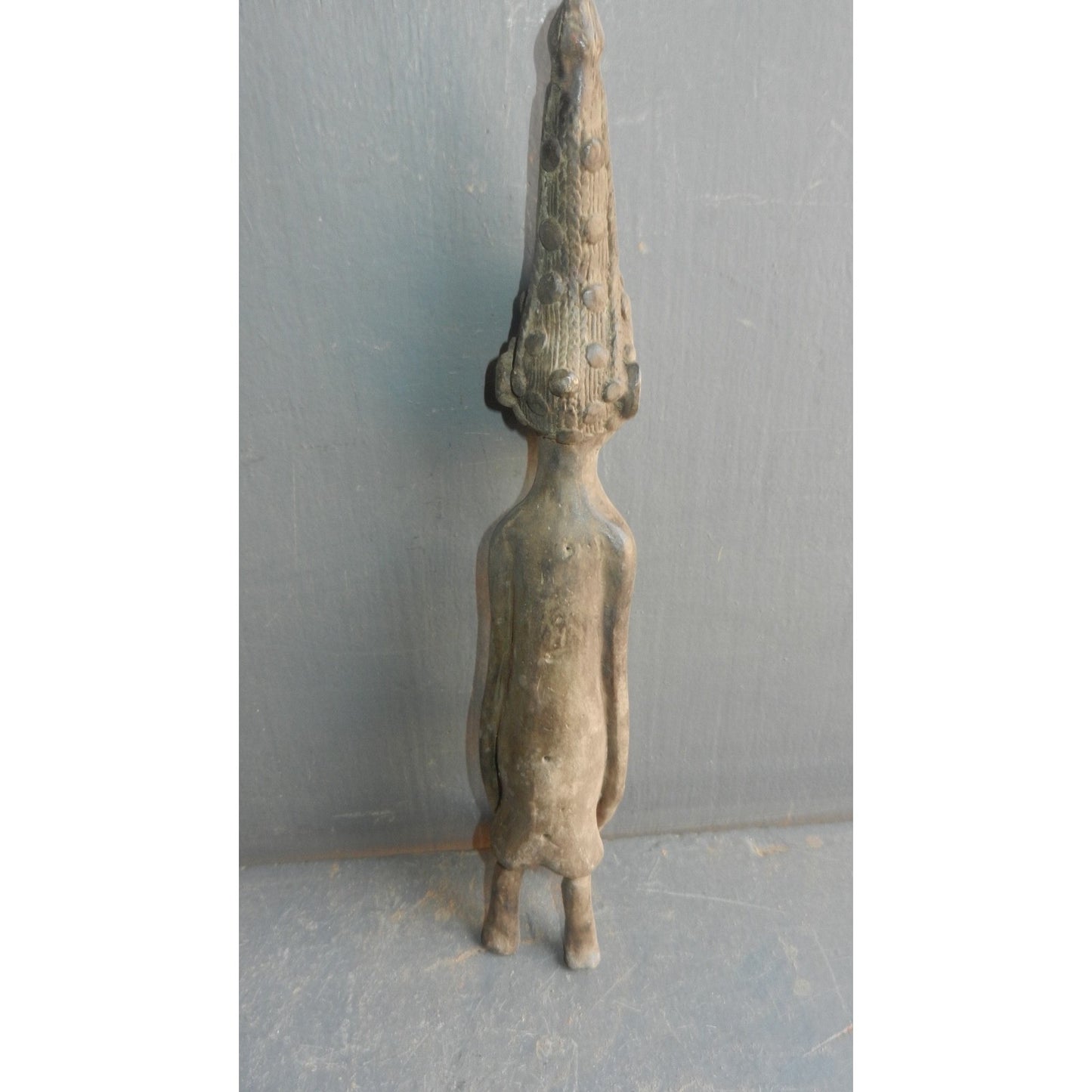 Lobi Female Head Bronze Figure - Authentic African Tribal Art