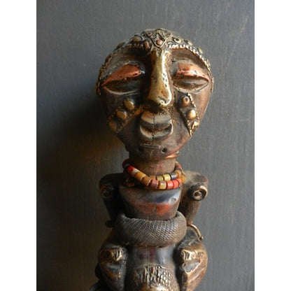 Authentic Songye Mankisi Ceremonial Statue - Hand-Carved Tribal Art from DR Cong