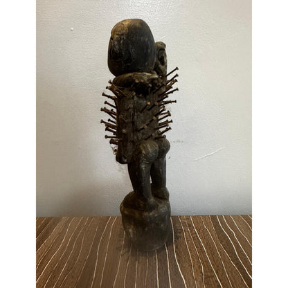 Kongo Nkisi Nkondi Nail Figure – Dr Congo, Carved Wood With Iron Nails