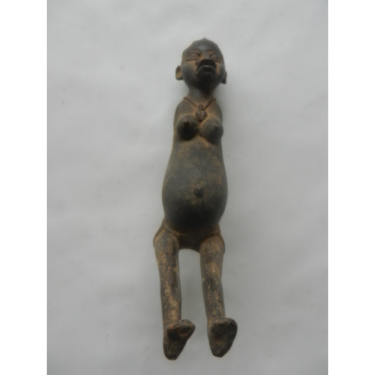 Lobi Bronze Maternity Figure – Burkina Faso, Cast Metal