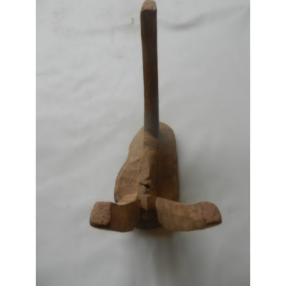 Carved Wood Tripod Stool – West African, Organic Form, 29 Cm
