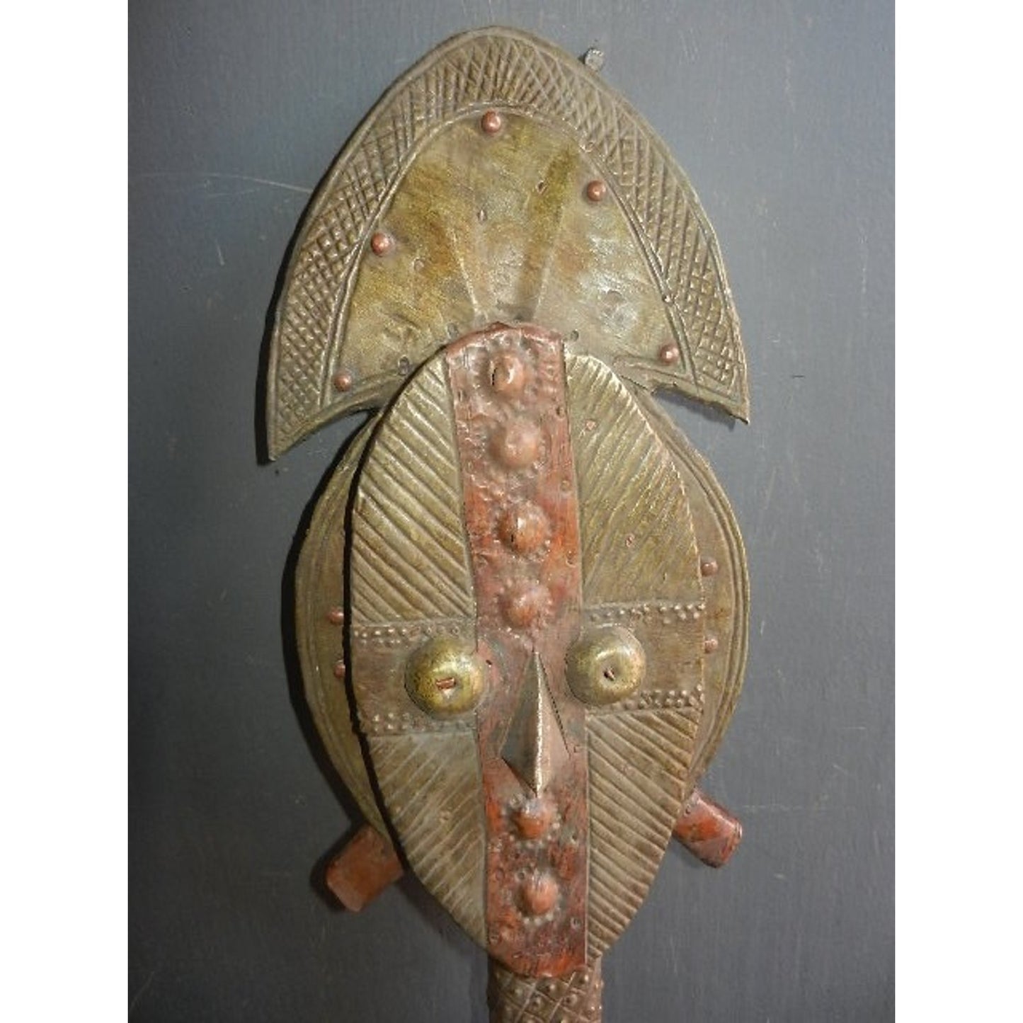 Bakota Reliquary African Tribal Art Wood and bronze