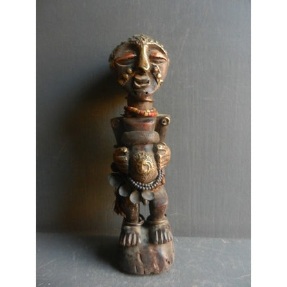 Authentic Songye Mankisi Ceremonial Statue - Hand-Carved Tribal Art from DR Cong