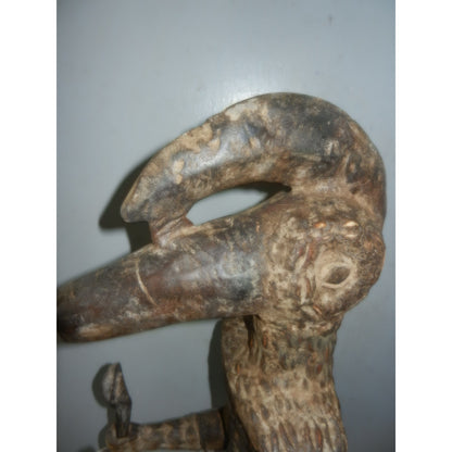 Bamana Zoomorphic Standing Figure with Clubs - Mali African tribal art