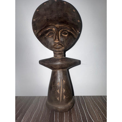 Asante Akua'ba Fertility Doll — Hand-Carved Wood Sculpture, Ghana