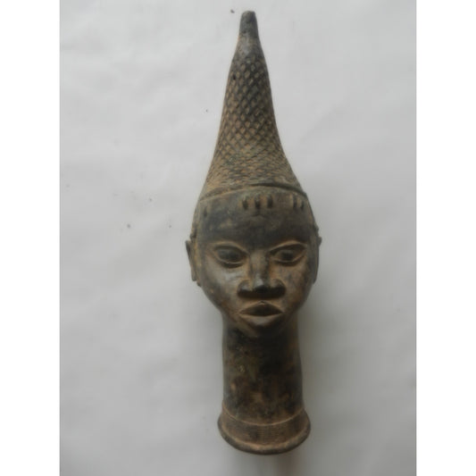 Ife/Benin-Style Commemorative Bronze Head – Nigeria, Cast Metal