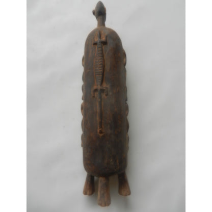 Old Dogon Carved Wood Treasury Chest – Mali, Two-Tier With Turtle Motifs