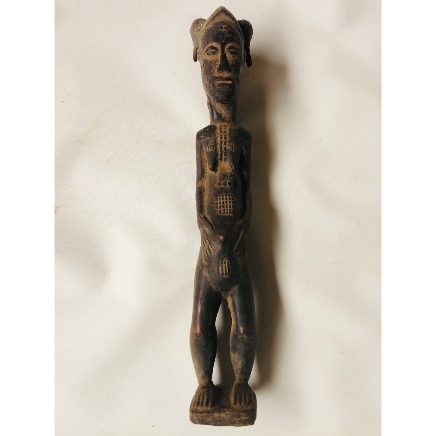 Vintage Baule Horned Female Spirit Figure (Côte d'Ivoire)