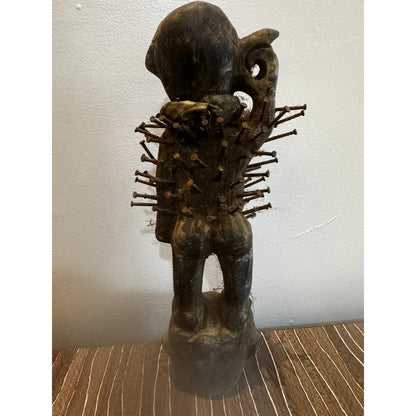 Kongo Nkisi Nkondi Nail Figure – Dr Congo, Carved Wood With Iron Nails