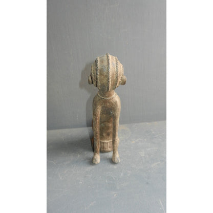 Lobi Maternity Head Bronze Figure - Authentic African Tribal Art