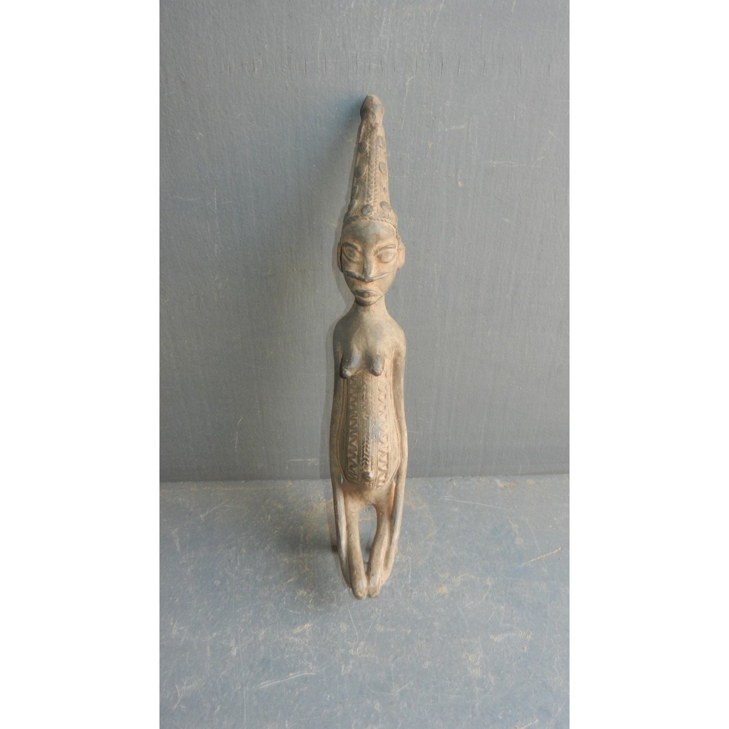 Lobi Female Head Bronze Figure - Authentic African Tribal Art