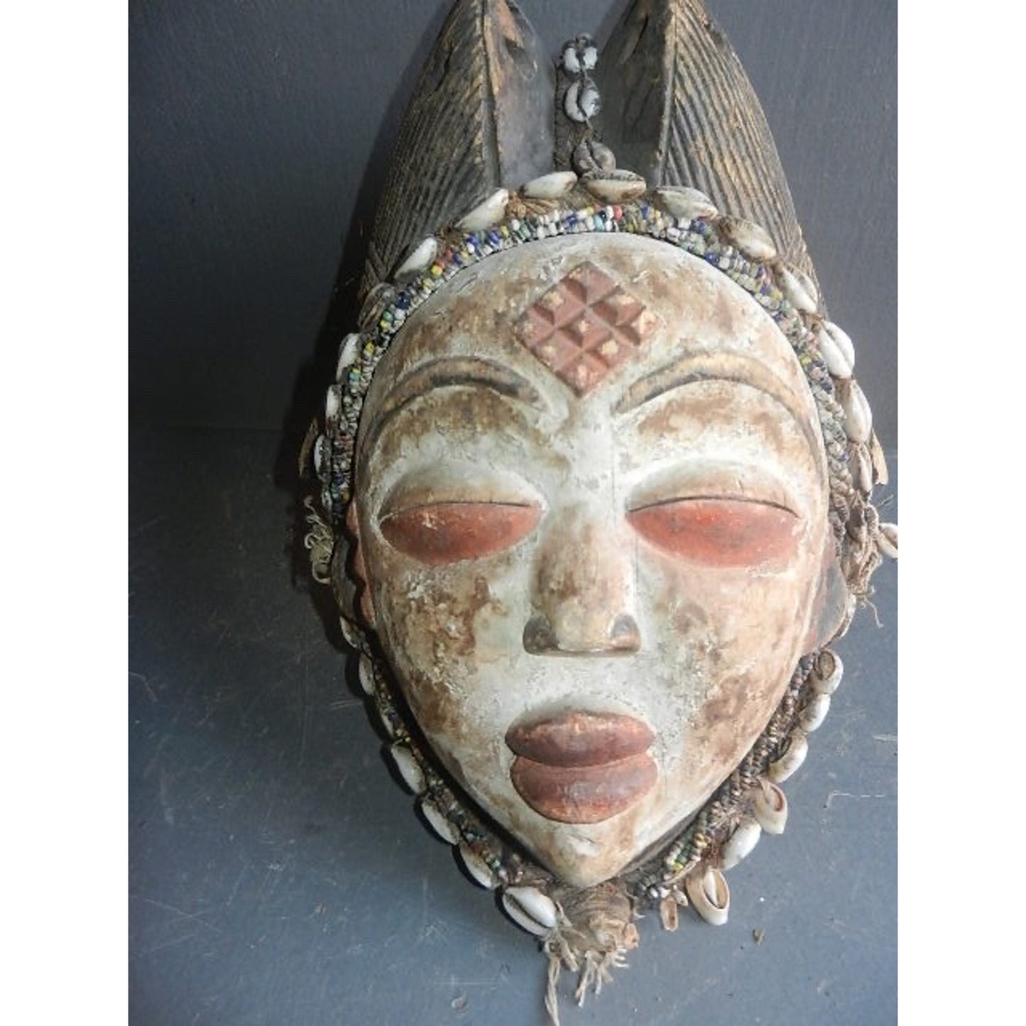 Punu Original Mukuyi Ancestor Mask - African Tribal Art, Gabon