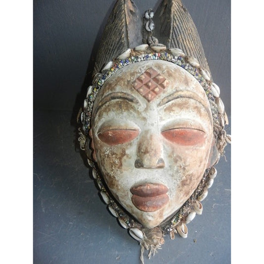 Punu Original Mukuyi Ancestor Mask - African Tribal Art, Gabon