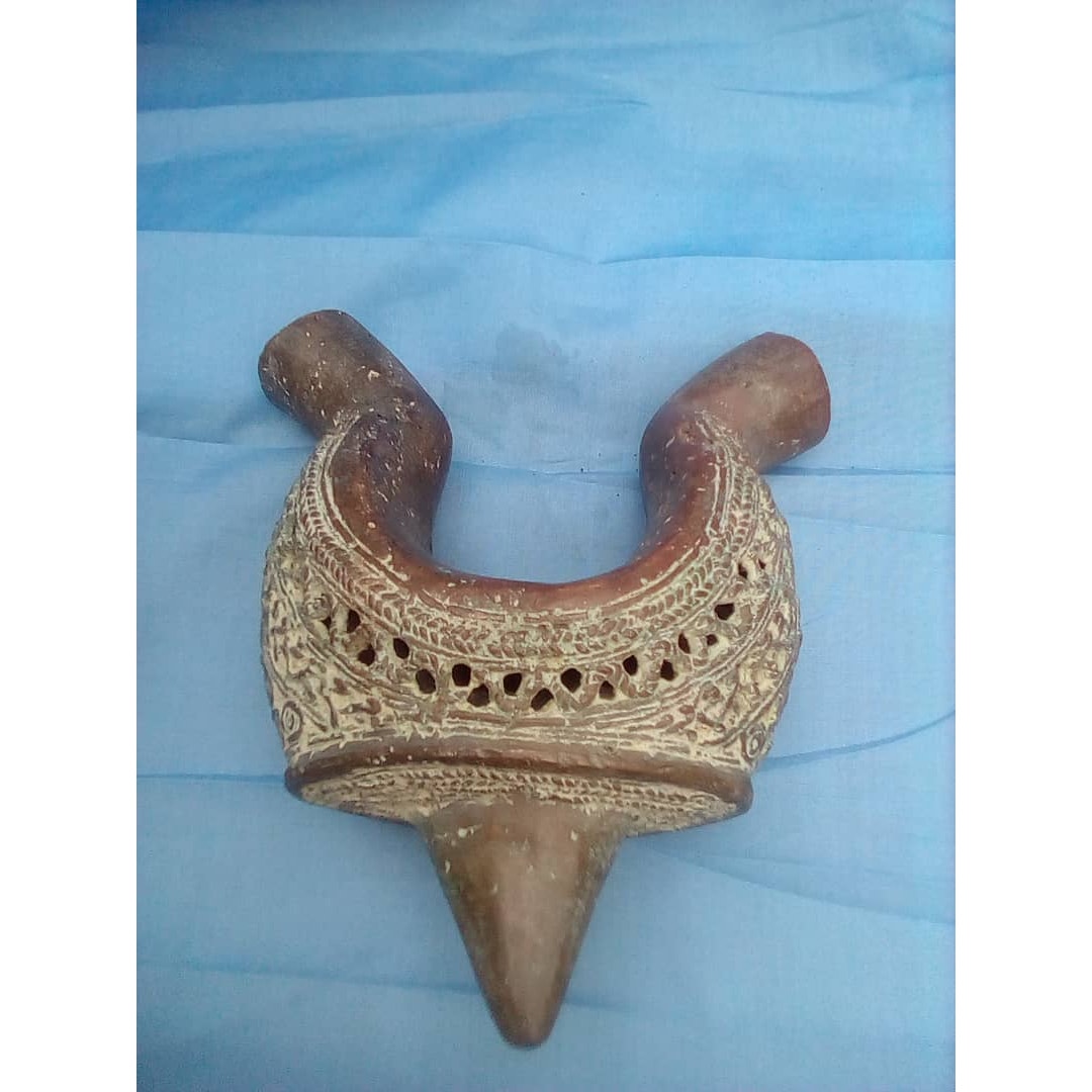 Bamum Bronze Ceremonial Object – Cameroon Grassfields, Incised Clay