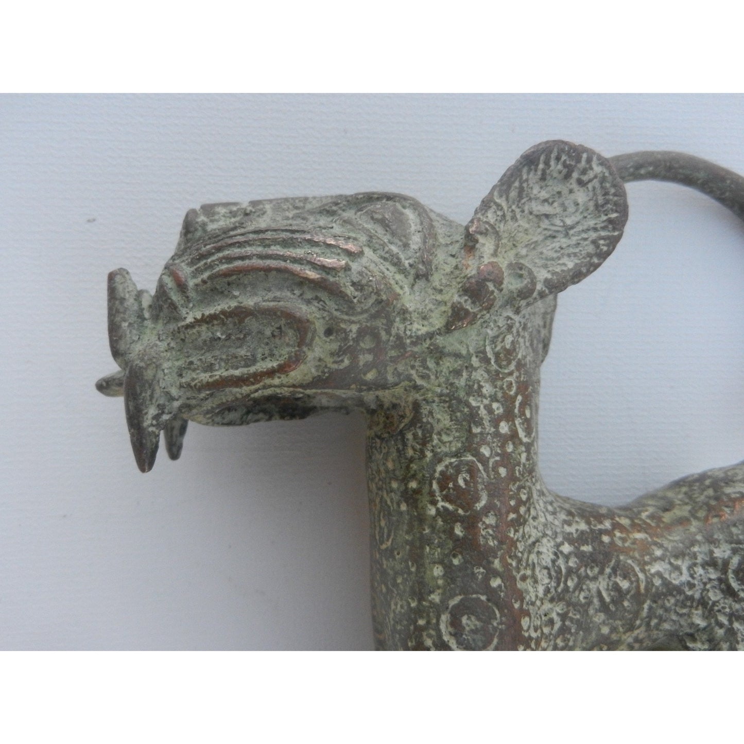Edo Bronze Lion Figure – Authentic African Tribal Art, Nigeria
