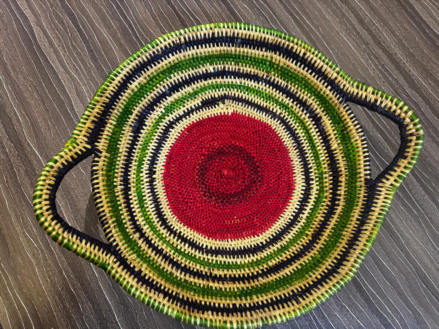 Handwoven Bolga-Style Basket Bowl – Ghana, Natural Fiber, 14 cm Diameter