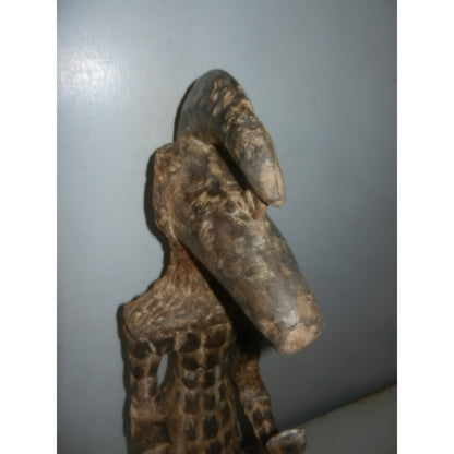 Bamana Zoomorphic Standing Figure with Clubs - Mali African tribal art