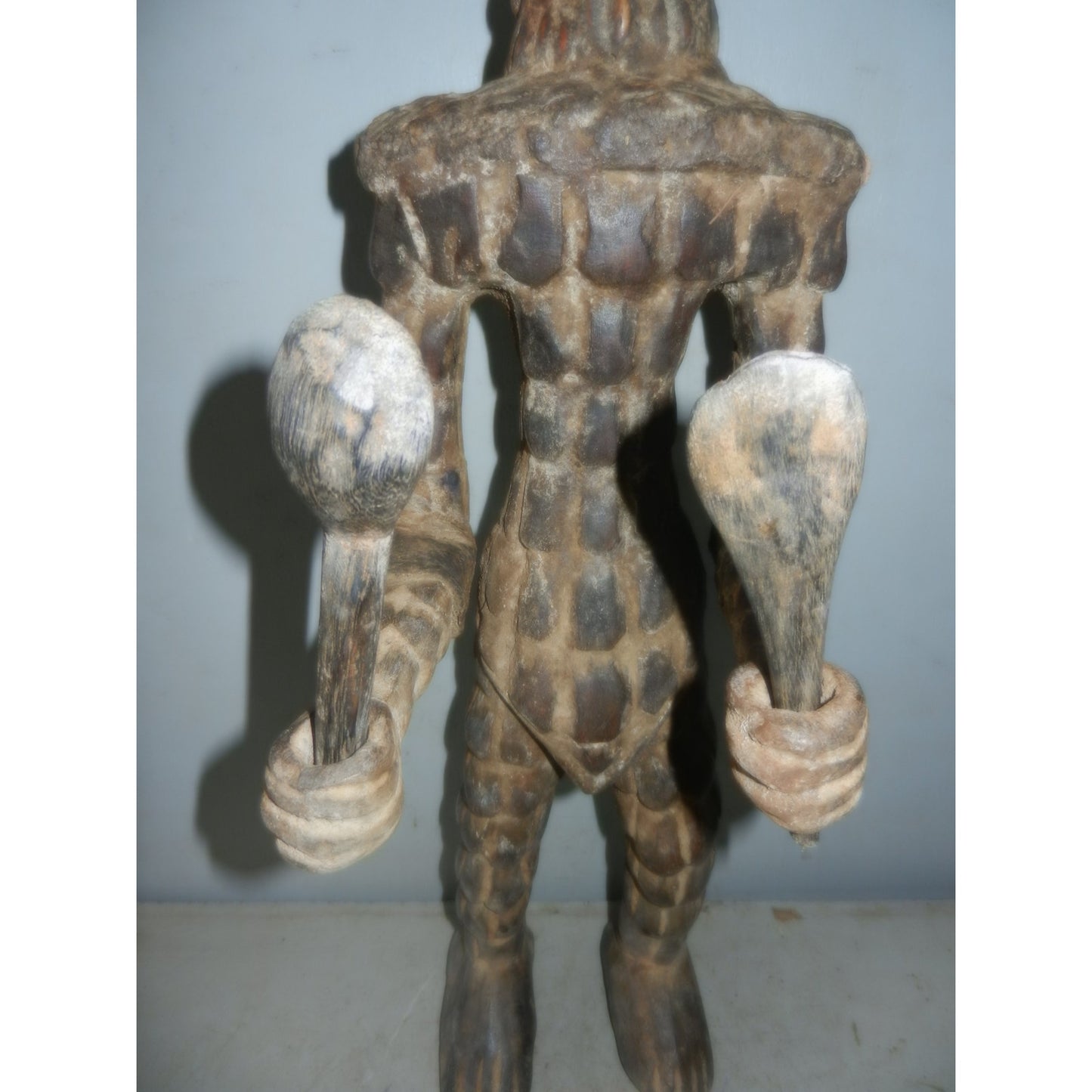 Bamana Zoomorphic Standing Figure with Clubs - Mali African tribal art