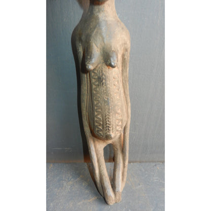 Lobi Female Head Bronze Figure - Authentic African Tribal Art