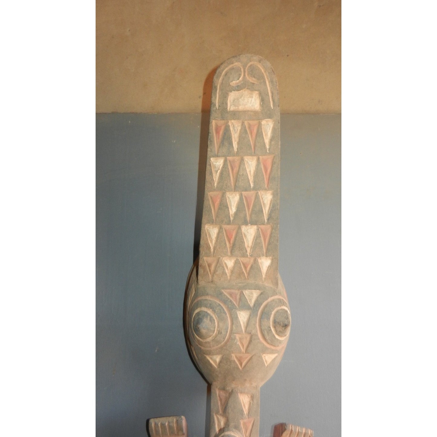 Ancient Bwa Crocodile Mask - Tribal Art from Burkina Faso - 155 cm