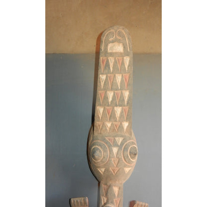 Ancient Bwa Crocodile Mask - Tribal Art from Burkina Faso - 155 cm