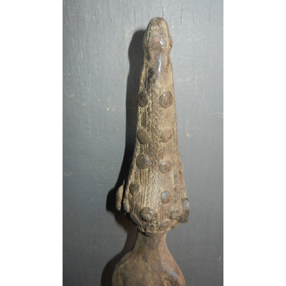 Lobi Female Head Bronze Figure - Authentic African Tribal Art