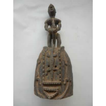 Original Dogon Carved Shutter Panel with Ancestor Figure — Mali
