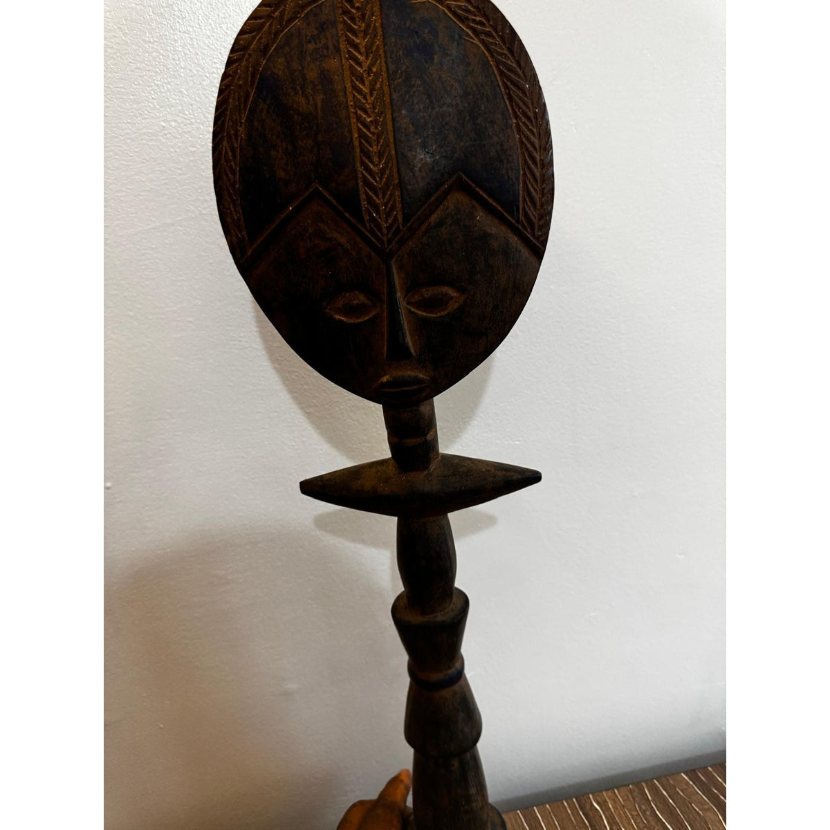 Akuaba-Style Fertility Figure – Asante (Akan), Ghana, Carved Wood, 19 In