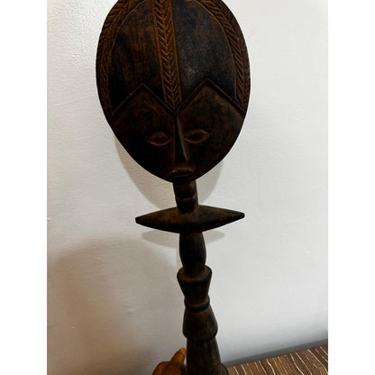 Akuaba-Style Fertility Figure – Asante (Akan), Ghana, Carved Wood, 19 In
