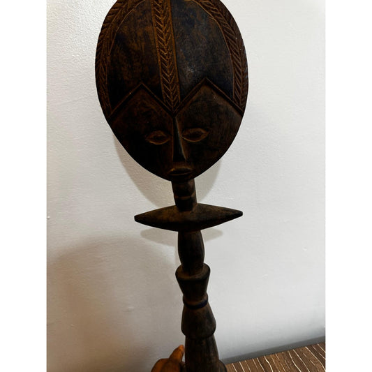 Akuaba-Style Fertility Figure – Asante (Akan), Ghana, Carved Wood, 19 In