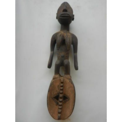 Mossi Nuna Plank Mask with Standing Figure — Burkina Faso