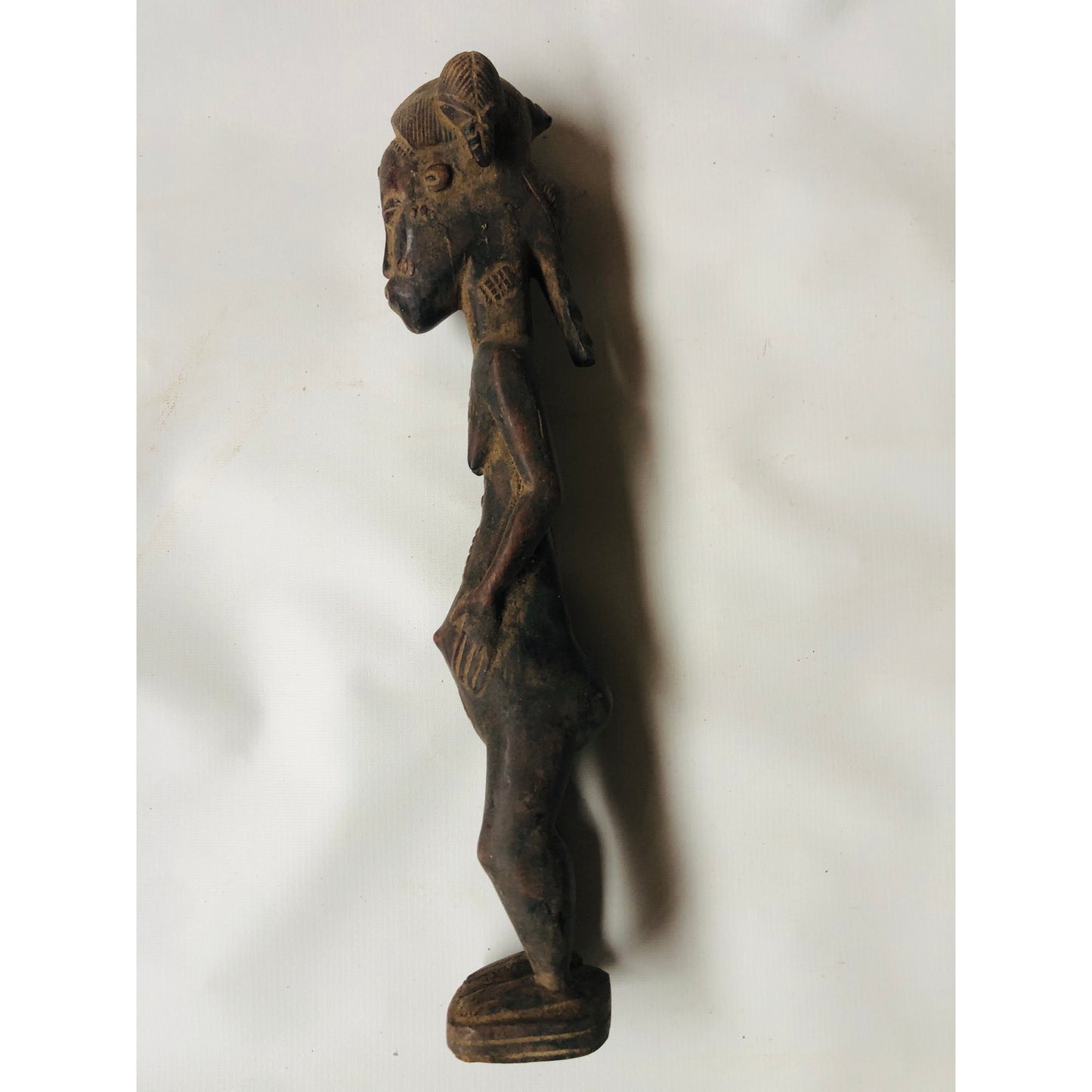 Vintage Baule Horned Female Spirit Figure (Côte d'Ivoire)