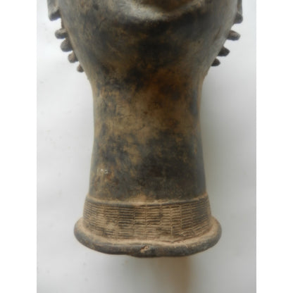 Benin-Style Bronze Head – Nigeria, Cast Metal