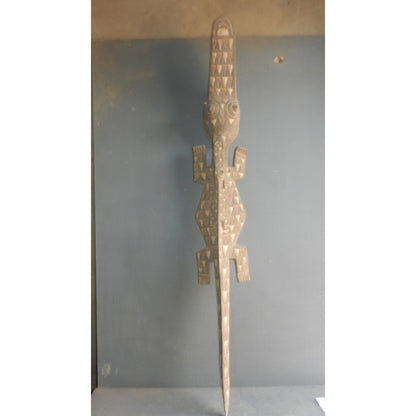Ancient Bwa Crocodile Mask - Tribal Art from Burkina Faso - 155 cm