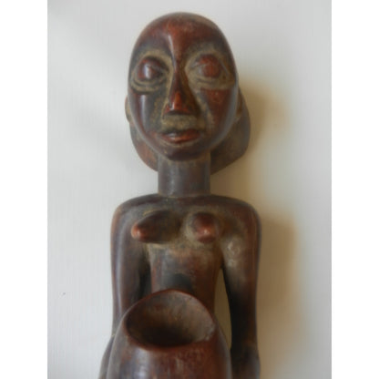 Luba Bowl Bearer Mboko Wooden Figure