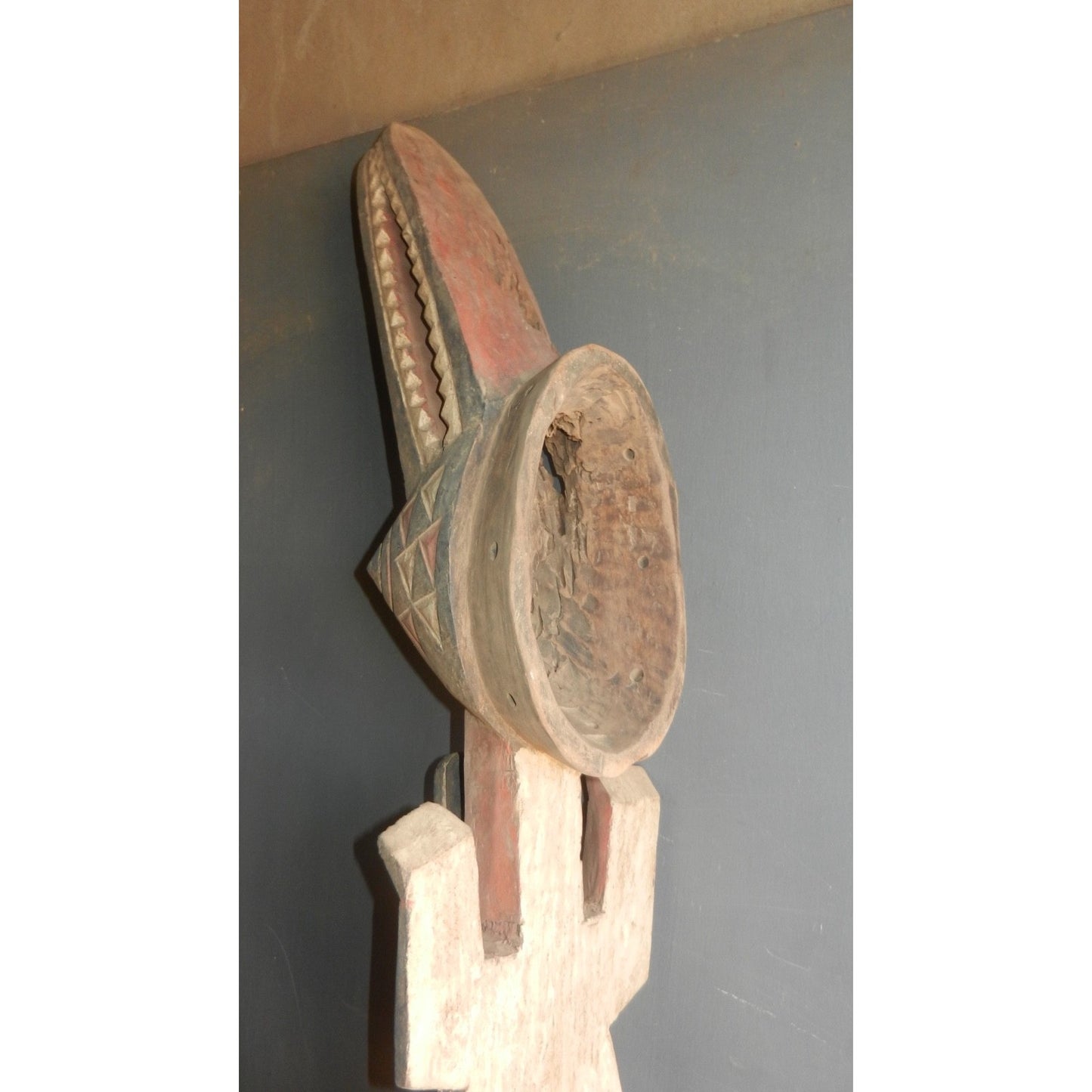 Ancient Bwa Crocodile Mask - Tribal Art from Burkina Faso - 155 cm