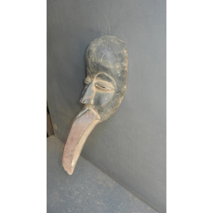 Punu / Vuvi Black Mask with Long Beard — Gabon