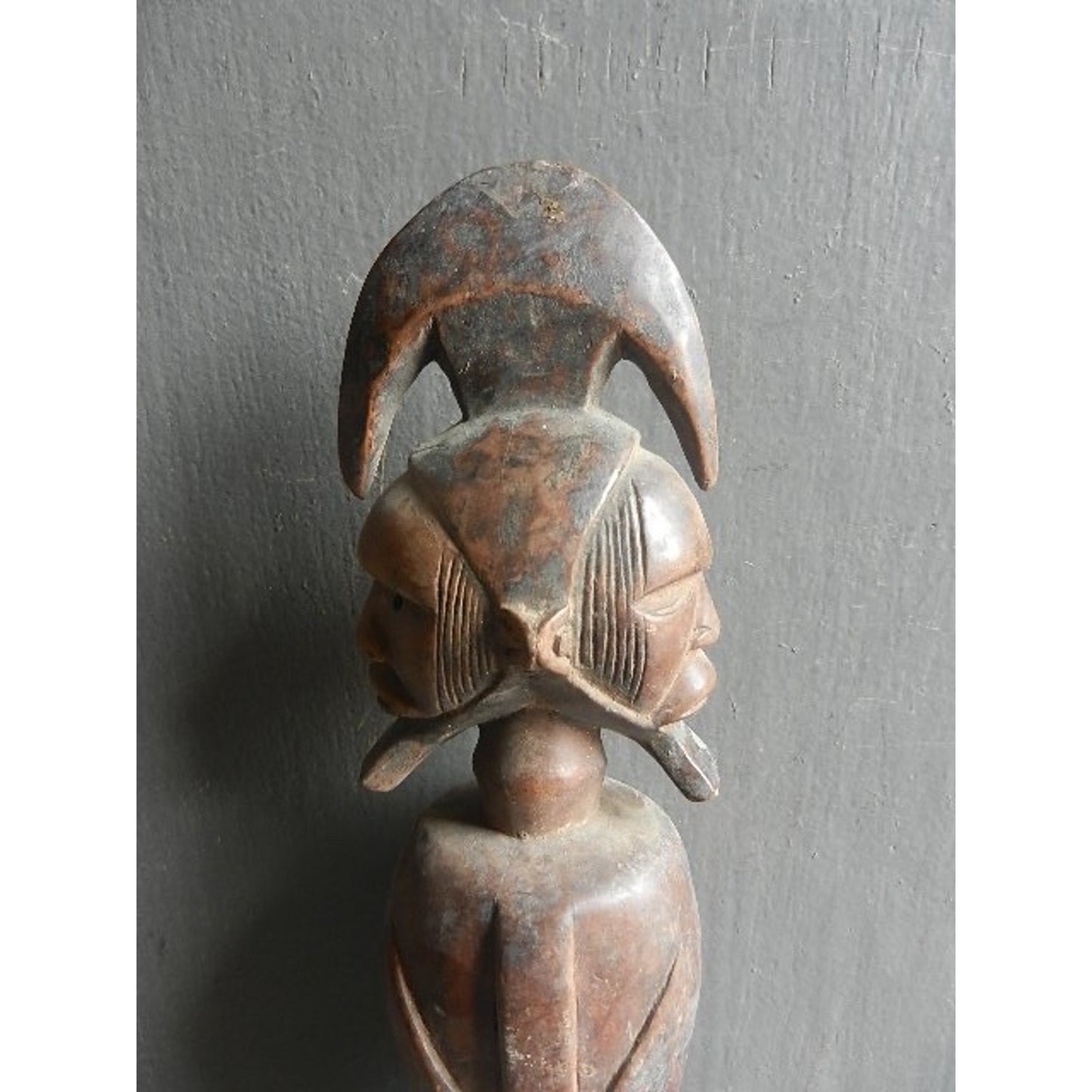 Luba Double Face Ceremonial Statue - African Tribal Art - DR Congo