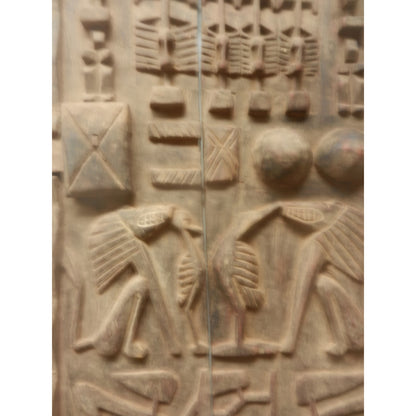 Dogon Granary Door – Mali, Carved Wood With Ancestor Figures, 32 X 20 Cm
