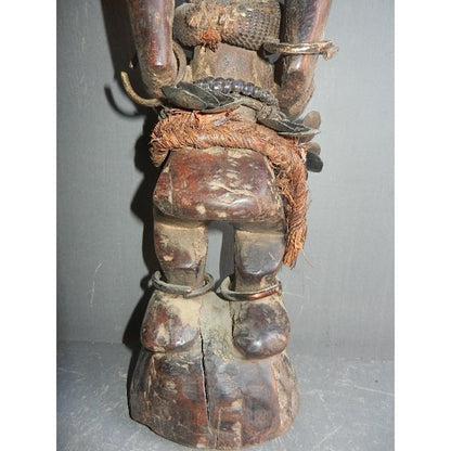 Authentic Songye Mankisi Ceremonial Statue - Hand-Carved Tribal Art from DR Cong