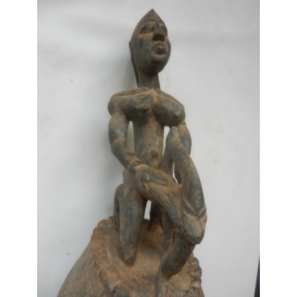 Original Dogon Carved Shutter Panel with Ancestor Figure — Mali