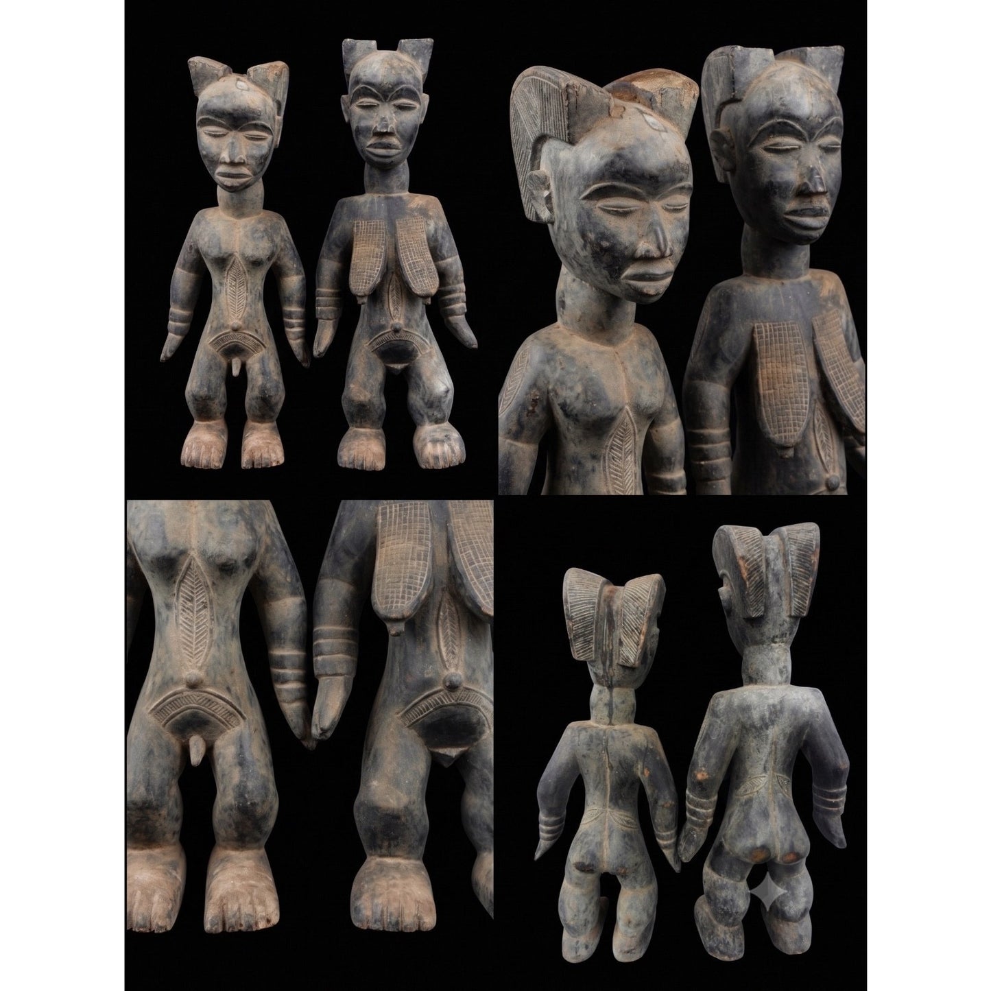 Yaka couple statues Congo - African tribal art